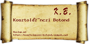 Kosztolánczi Botond névjegykártya