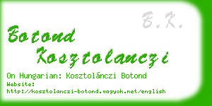 botond kosztolanczi business card